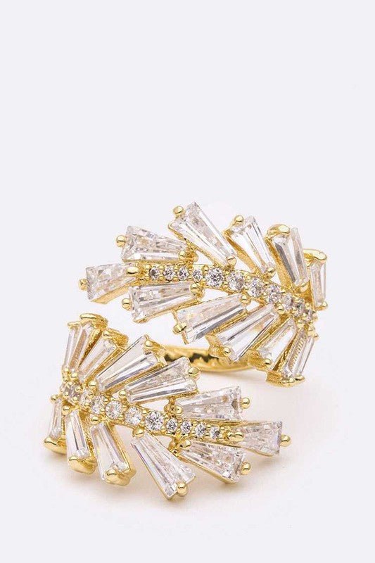 CZ Leaf Wrap Iconic Ring - Loving It Shop