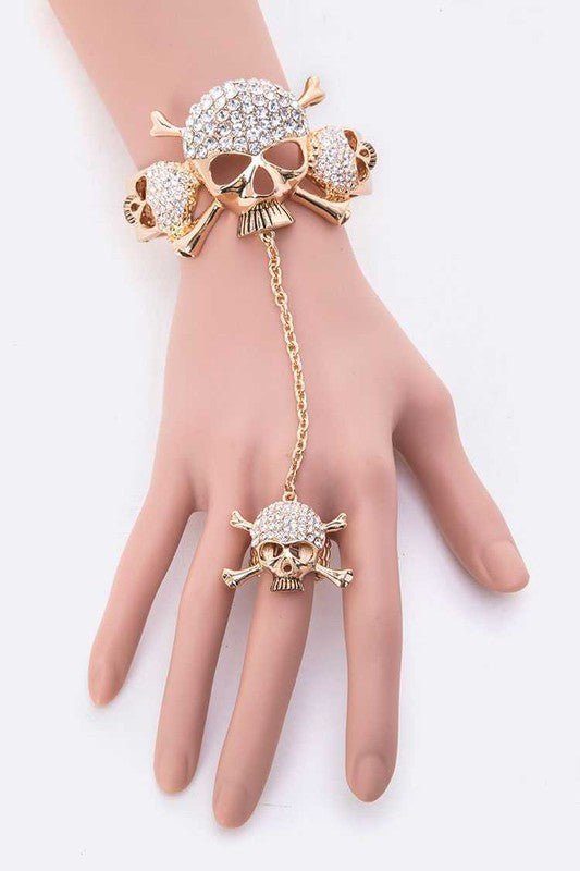 Crystal Skull Bangle Ring Set - Loving It Shop