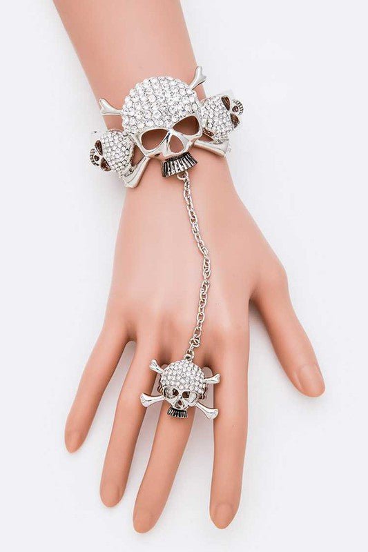 Crystal Skull Bangle Ring Set - Loving It Shop