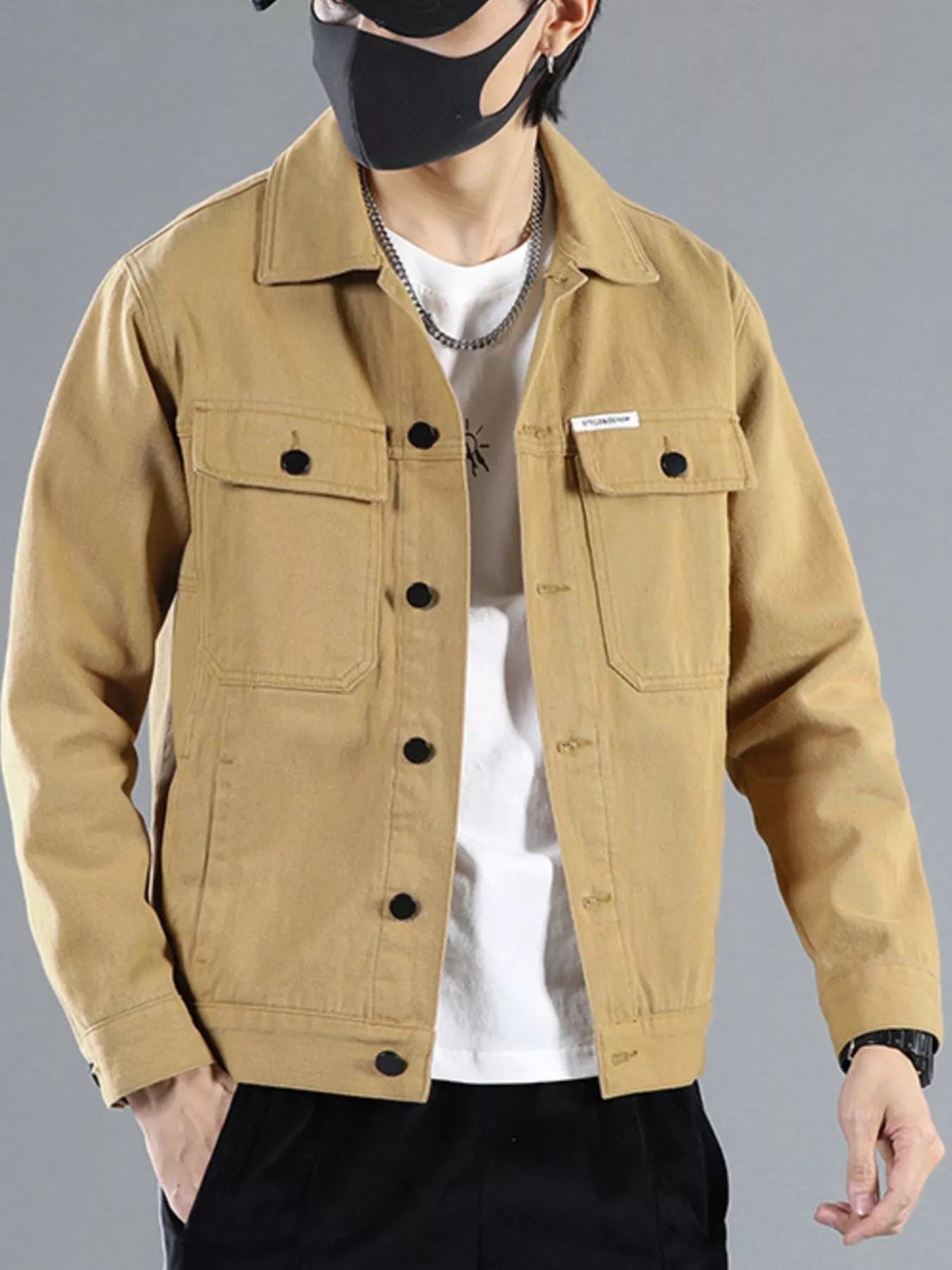Men's Plus Size Classic Button Up Denim Trucker Jacket