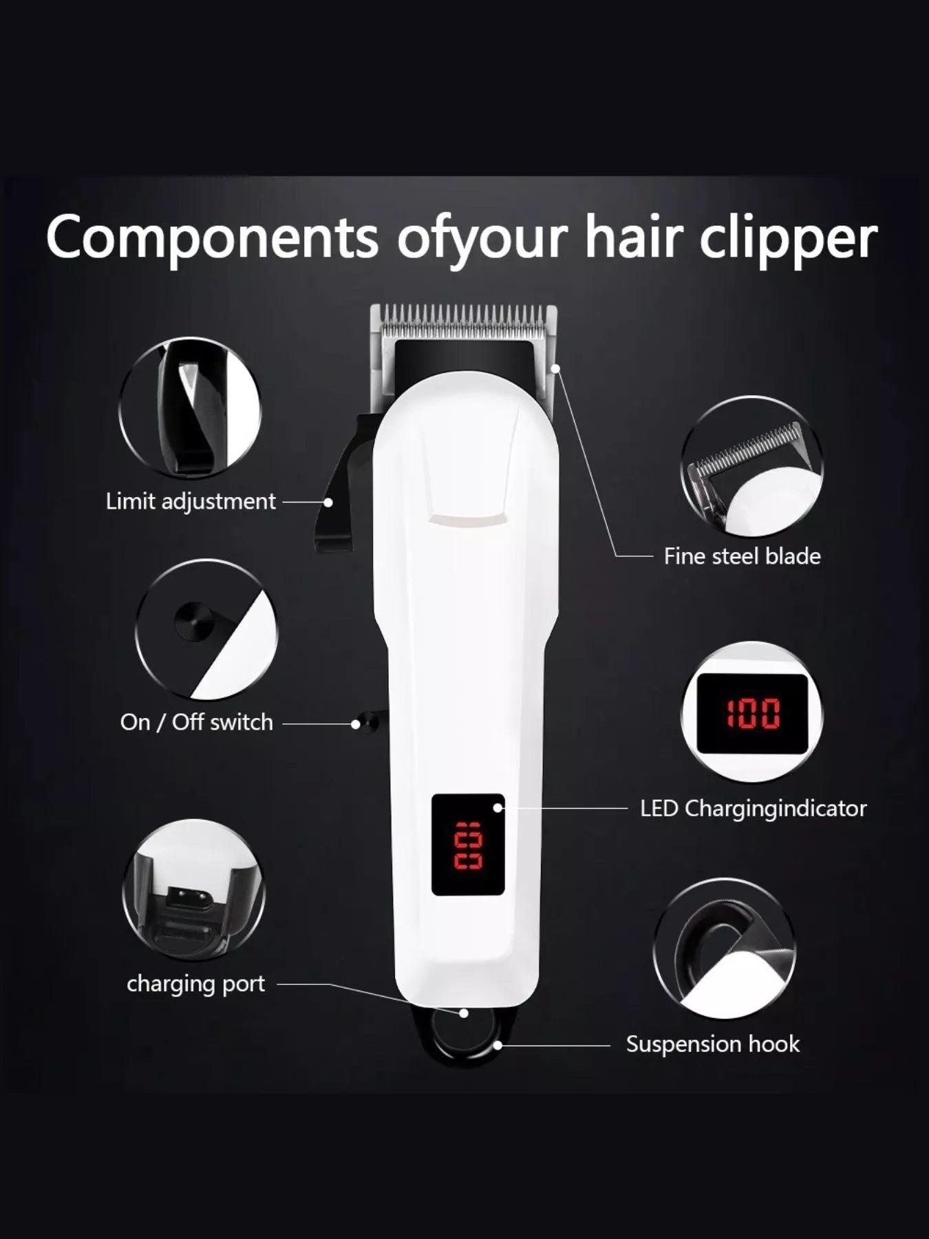 Cordless Hair Clipper with LED Display - Loving It Shop