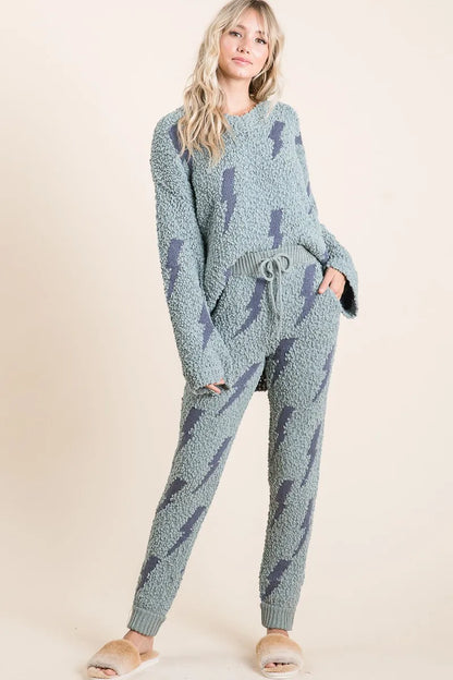 Cozy Soft Hairy Popcorn Sweater Pants