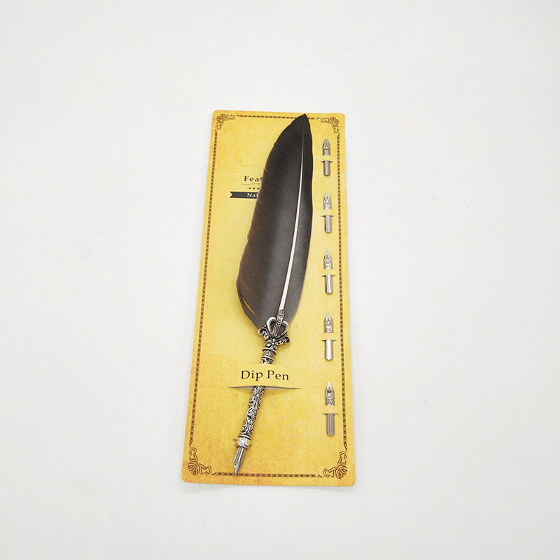 Creative Retro Turkey Feather Pen Teacher&