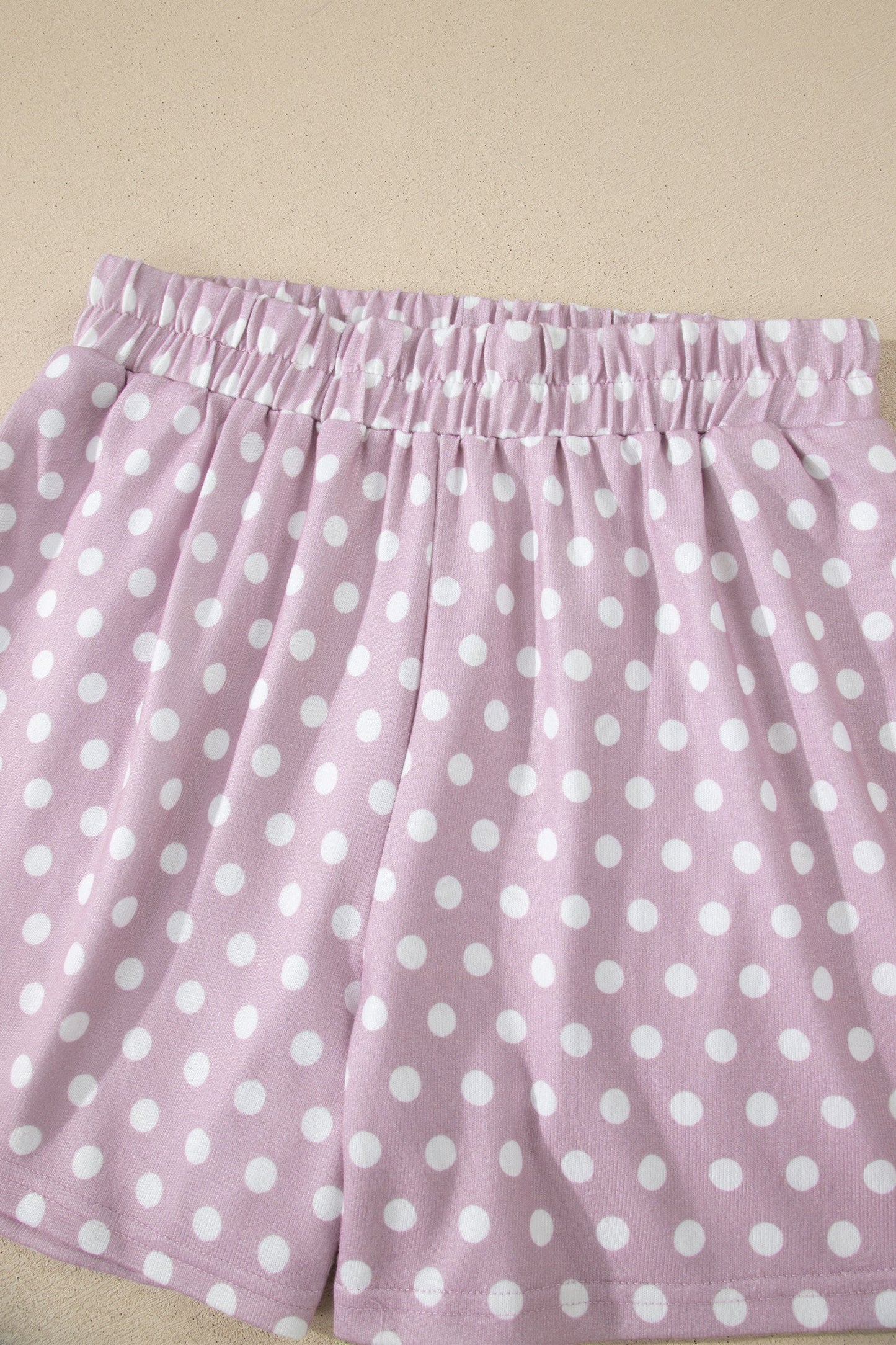 Purple Polka Dot Print Short Set