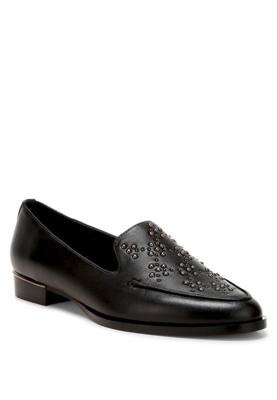Gabassi Studded Genuine Leather Loafers - Loving It Shop