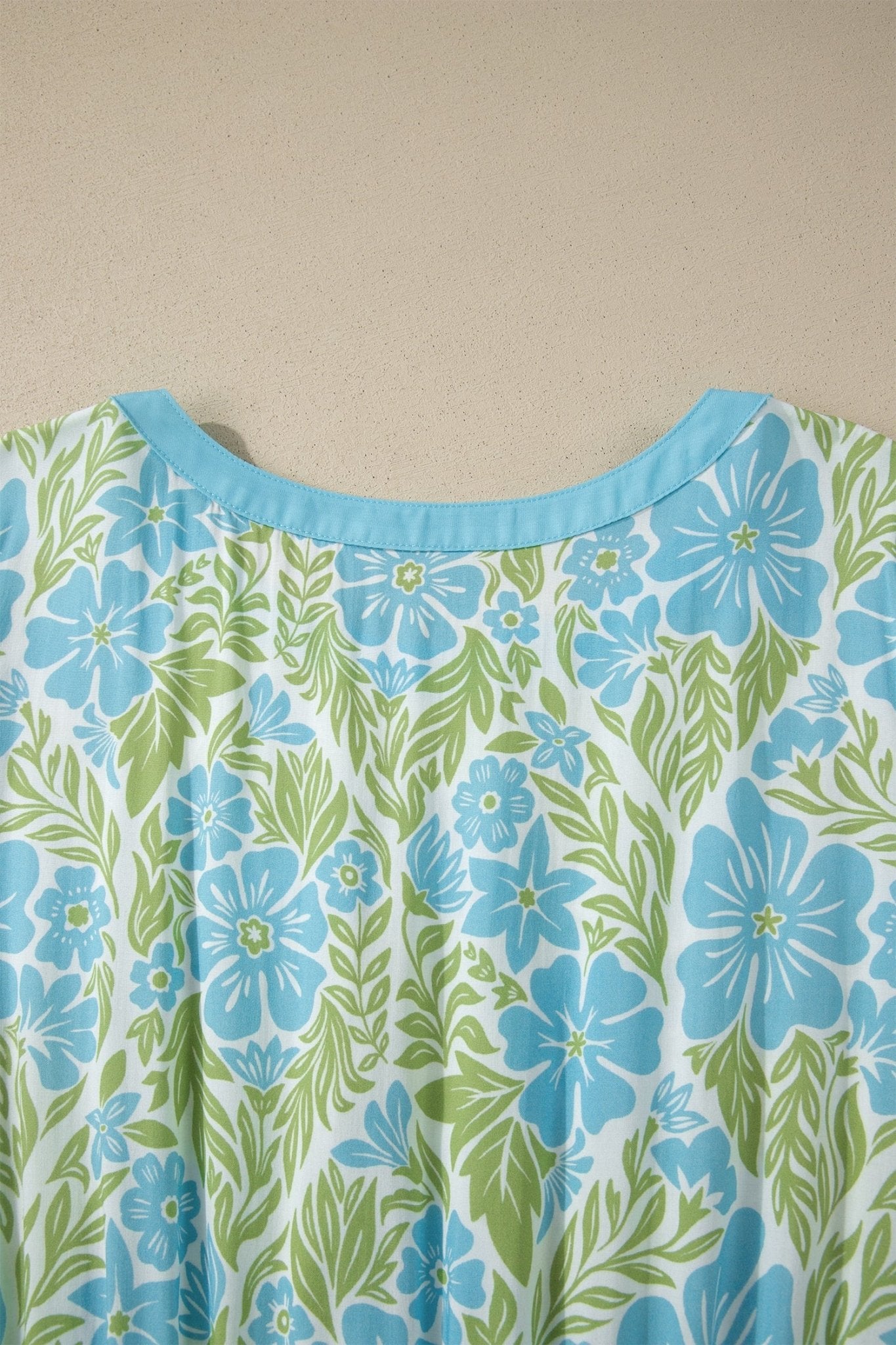 Sky Blue Floral Print High Waist Ruffle Short Sleeve Mini Dress - Loving It Shop