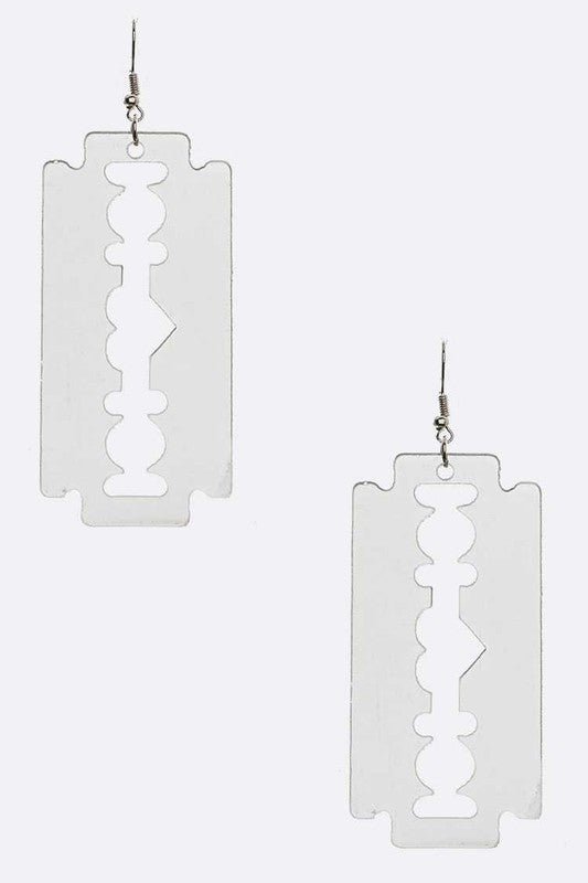 Oversize Razor Blade Plexiglass Drop Earrings - Loving It Shop