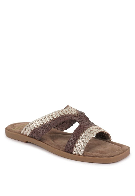 Eirata Braided Real Leather Slip-On Flats