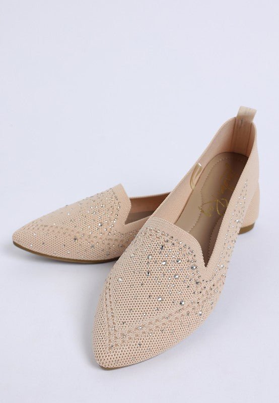 Abedi Rhinestone Embellished Pull Tab Loafers - Loving It Shop