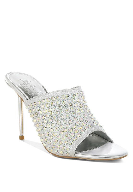 Farasha AB Rhinestone Slip-On Stiletto Heels
