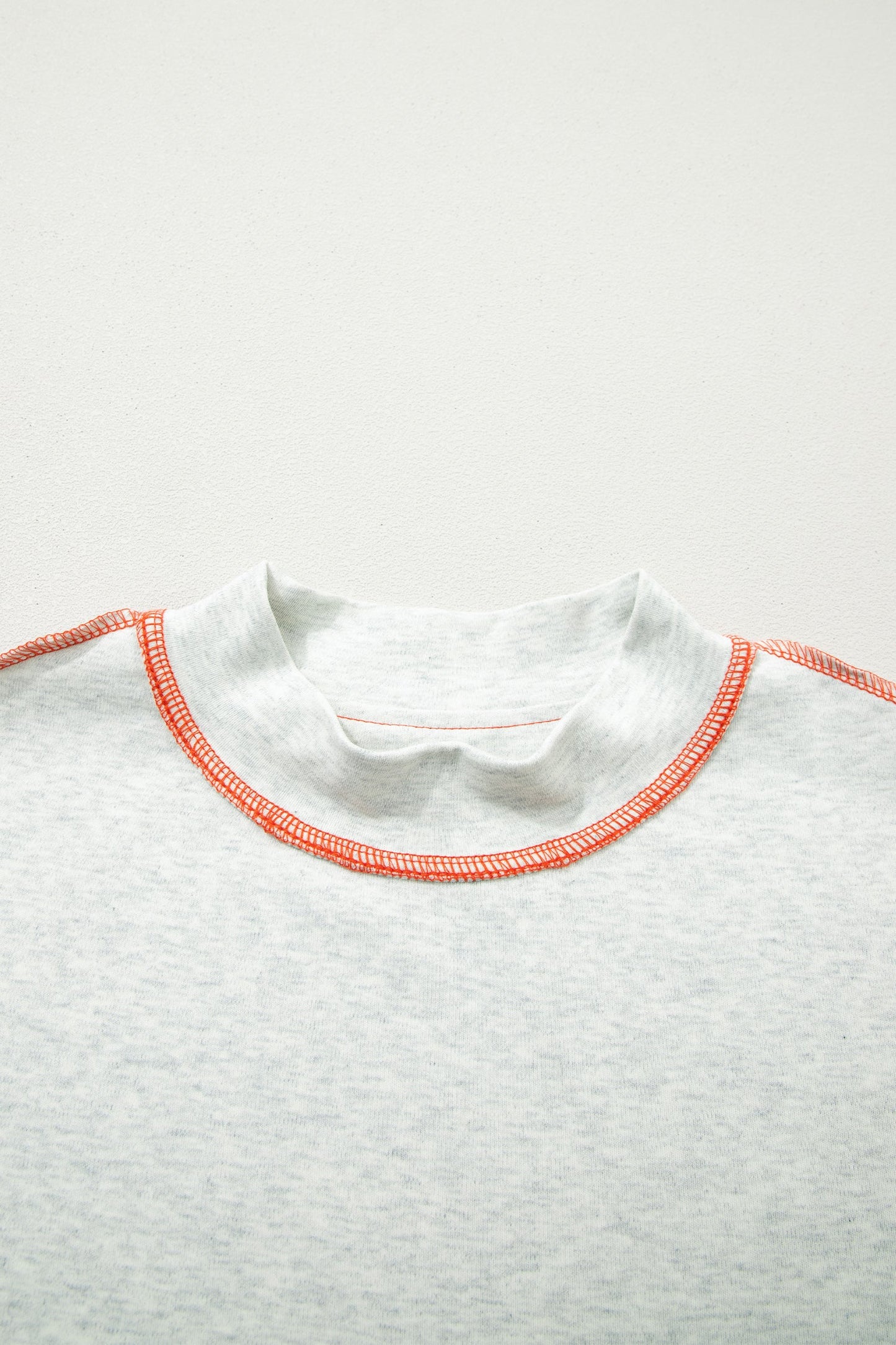 Light Grey Reversible Contrast-Stitched T-Shirt