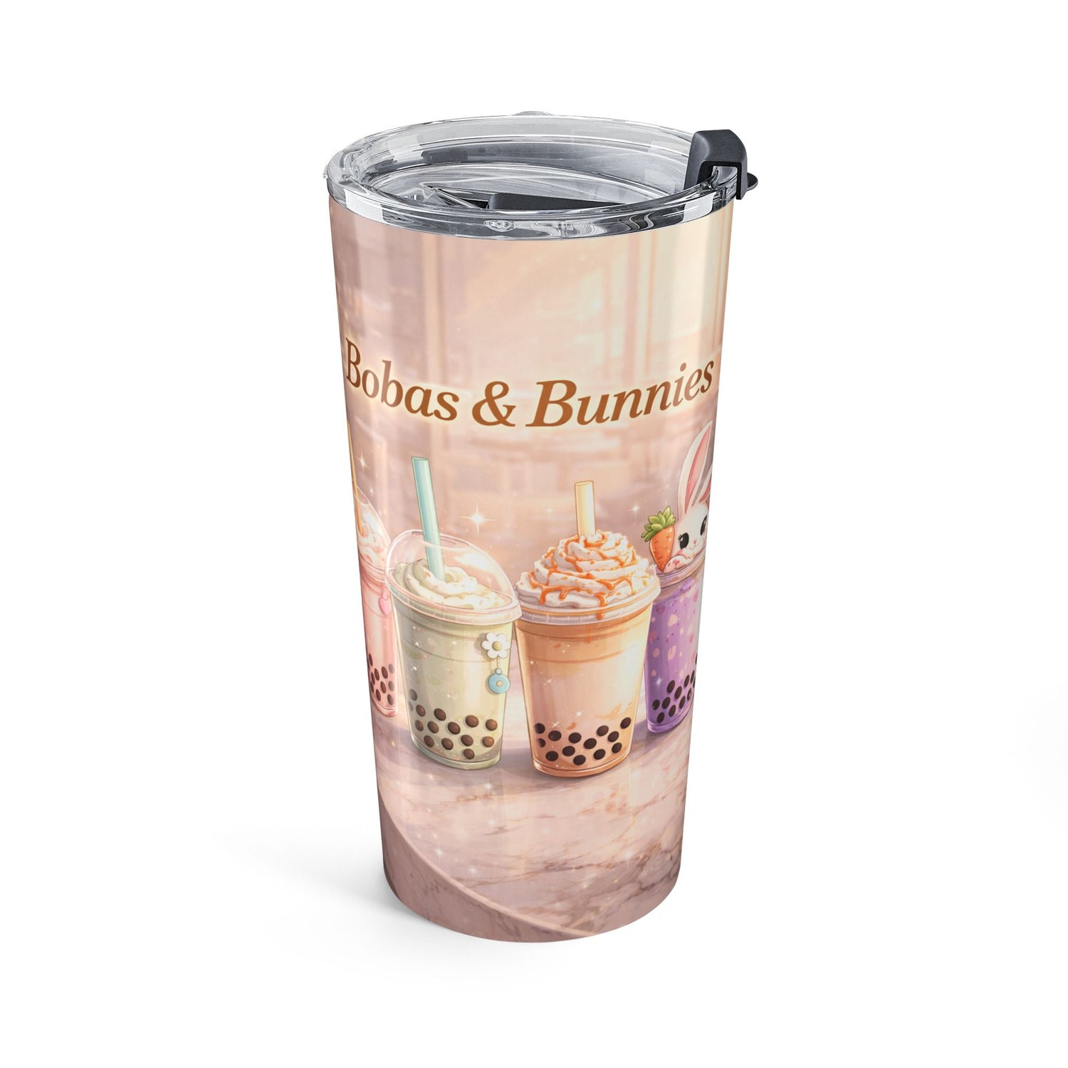 Boba Bunny Drinks Tumbler 20oz | Cute Bubble Tea Rabbit Design