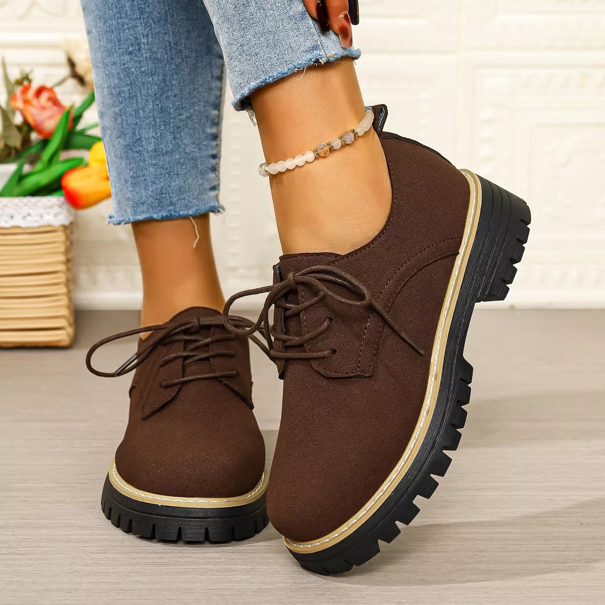 Round Toe Lace - Up Loafers - Loving It Shop