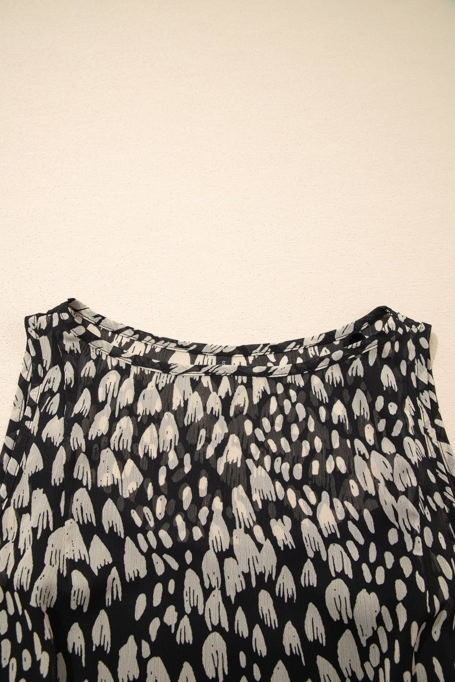 Black Printed Sleeveless Maxi Dress