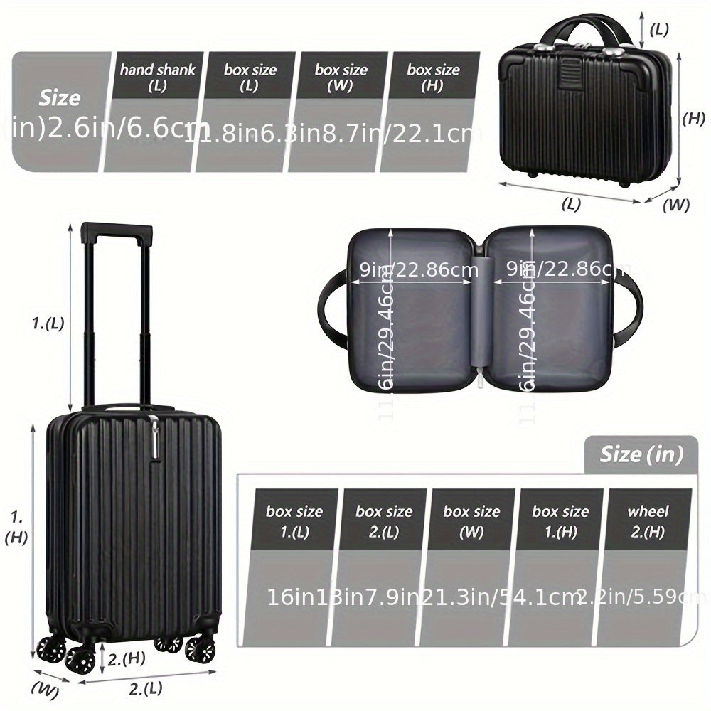 2-Piece Spinner Luggage Set – 20” Carry-On &amp; 14” Crossbody Handbag