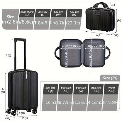 2-Piece Spinner Luggage Set – 20” Carry-On &amp; 14” Crossbody Handbag