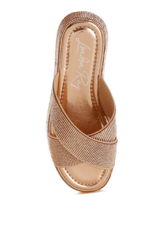 Adena Rhinestone Embellished Flatforms - Loving It Shop