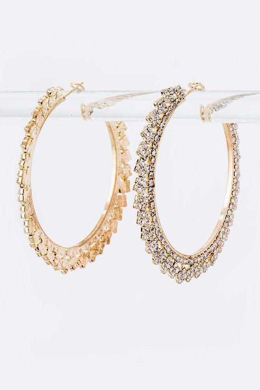 Rhinestone 60MM Iconic Hoop Earrings - Loving It Shop