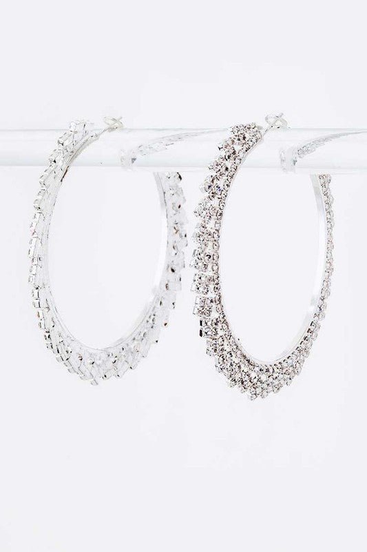 Rhinestone 60MM Iconic Hoop Earrings - Loving It Shop