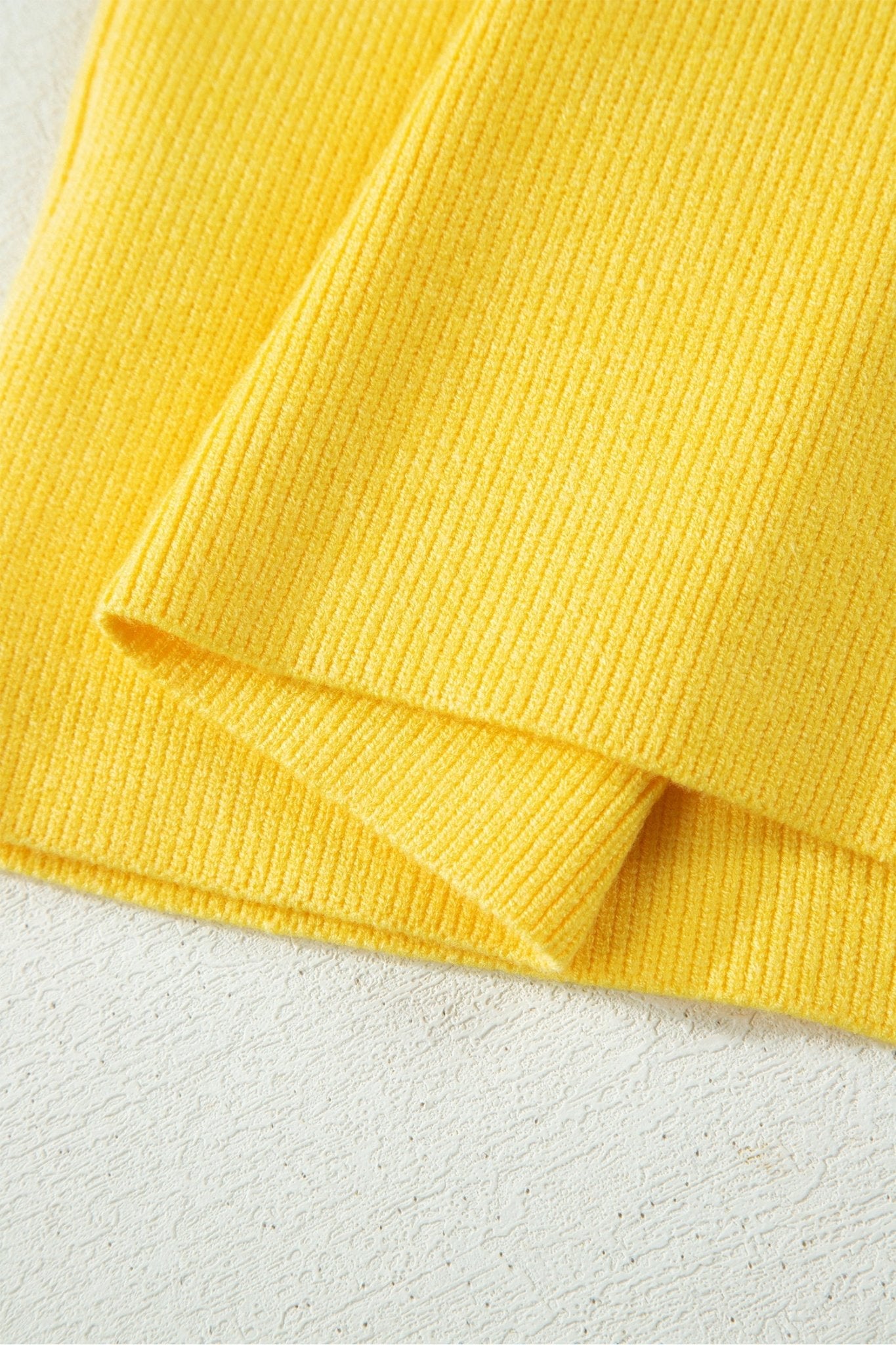 Yellow Cream Solid Color Sleeveless Knit Button Pocketed Sweater - Loving It Shop