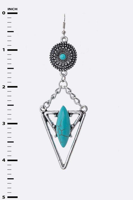 Turquoise Stone Drop Earrings - Loving It Shop
