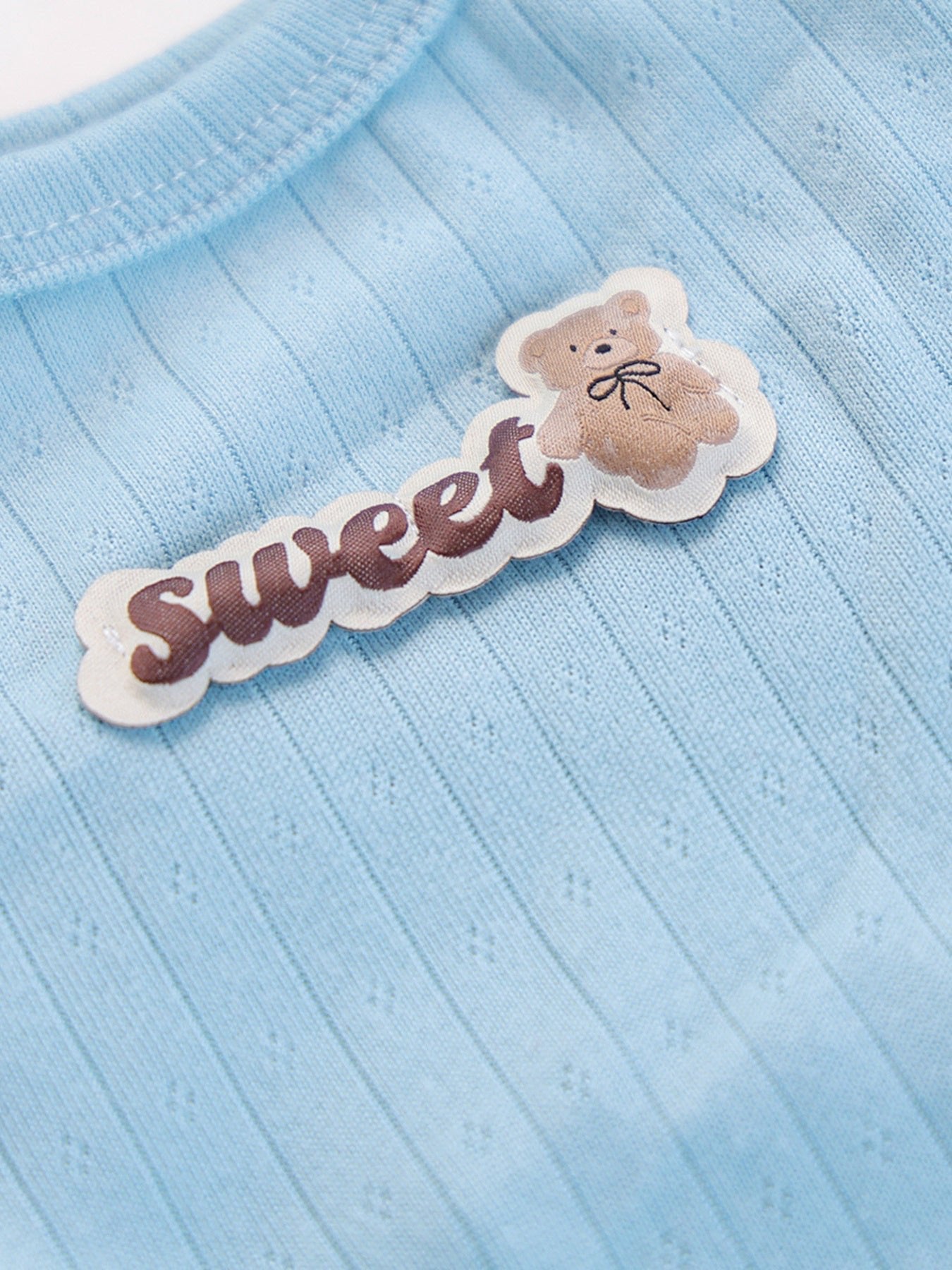 Sweet Bear Patch Ribbed Pet Top - Loving It Shop
