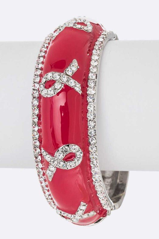 Crystal Ribbon Enamel Hinge Bangle - Loving It Shop