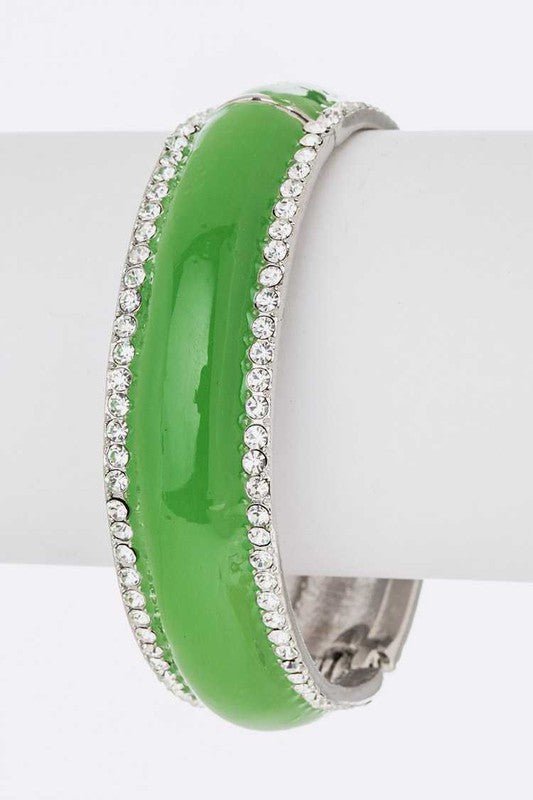 Crystal, Peace, Sign, Enamel, Hinge, Bangle - Loving It Shop