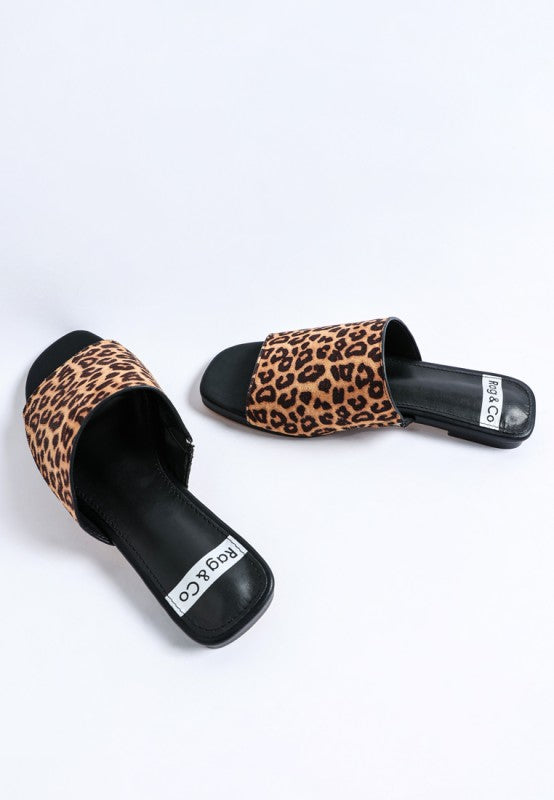 Panthera Leopard Print Slider Flats