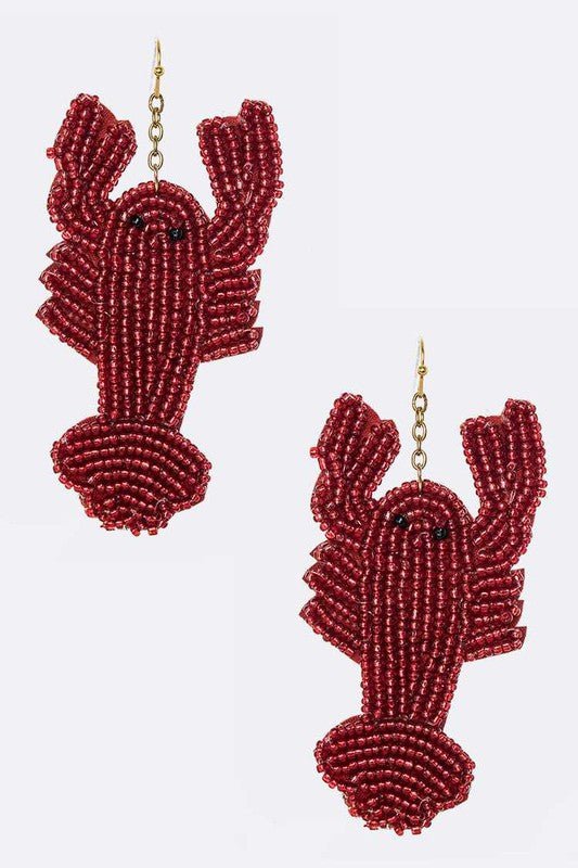 Beaded Iconic Lobster Earrings - Loving It Shop