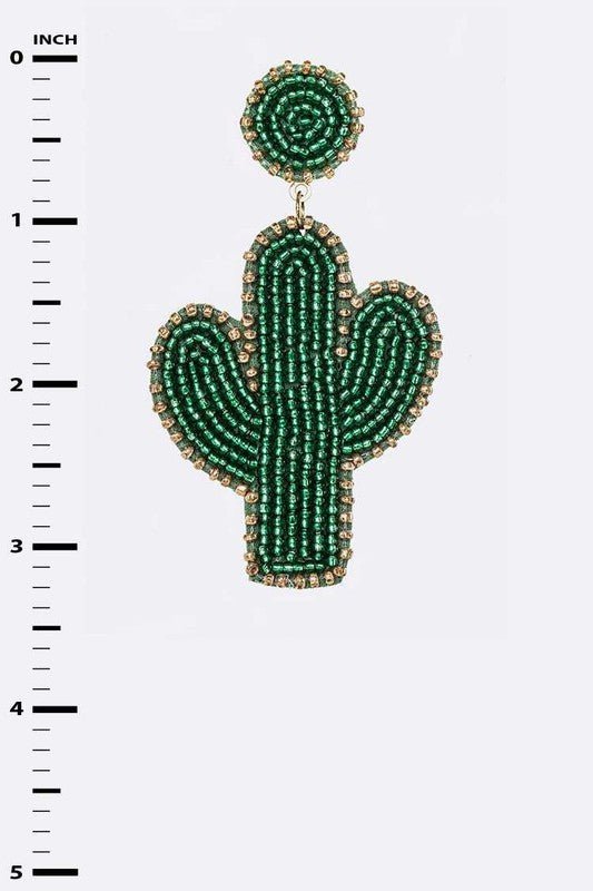 Beaded Cactus Iconic Earrings - Loving It Shop