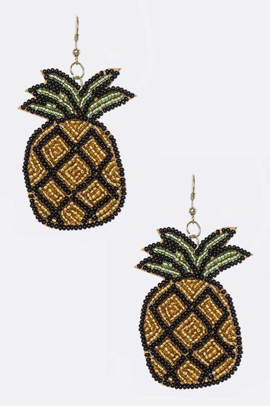 Beaded Pineapple Earrings - Loving It Shop