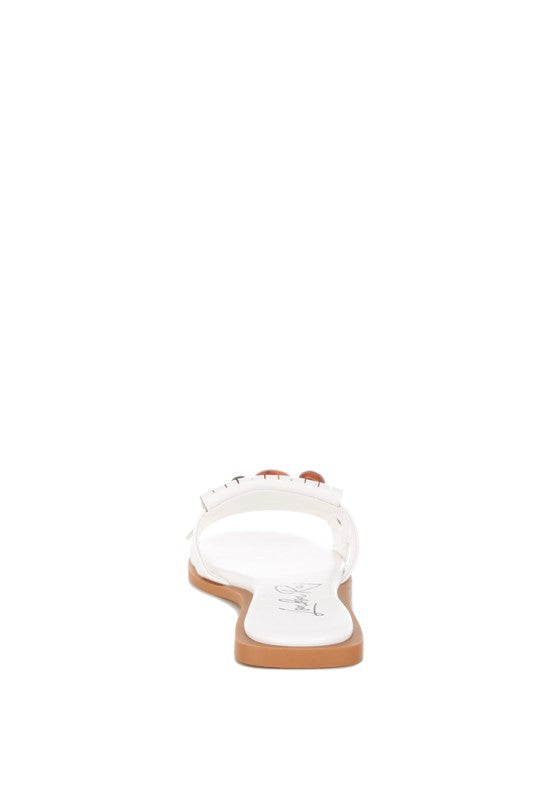 Nakasa Beaded Faux Leather Slip Ons