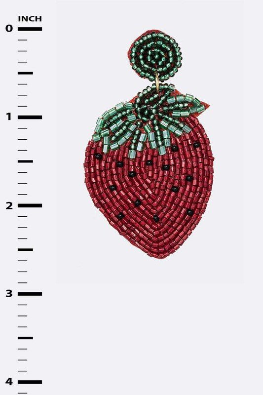 Strawberry Beaded Iconic Earrings - Loving It Shop
