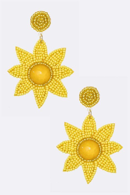 Sunflower Beaded Iconic Earrings - Loving It Shop
