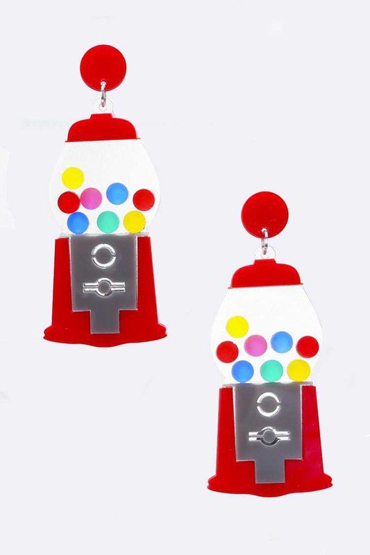 Acrylic Gum Ball Machine Iconic Earrings - Loving It Shop