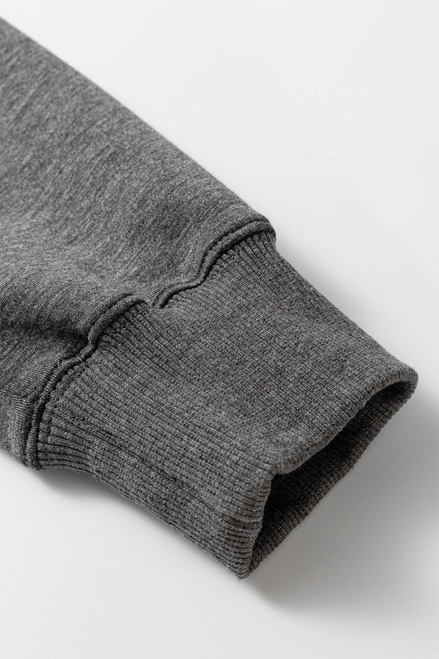 Medium Grey Collared V Neck Pullover Sweatshirt Sweatpants Set