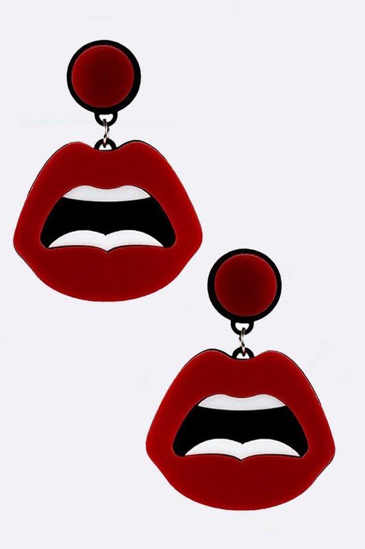 Iconic Mouth Acrylic Earrings - Loving It Shop