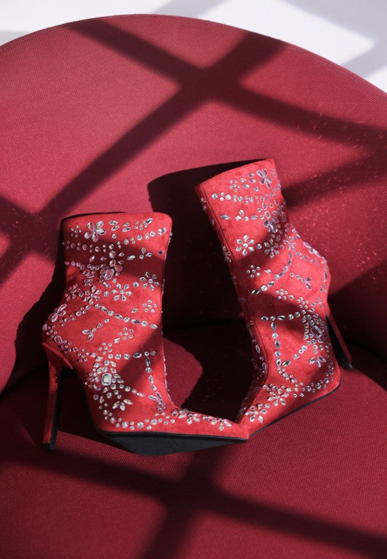 Dunari Diamante Embellished Microfiber Boots