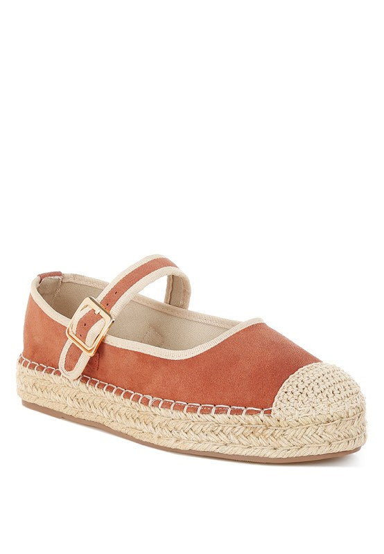 Bolean Soft Suede Leather Mary Jane Espadrilles