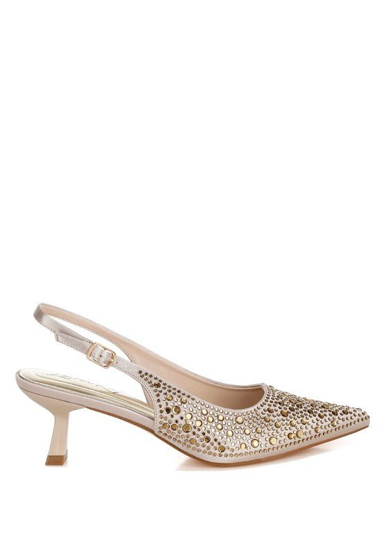 Vernaos Pointed Toe Rhinestone Slingbacks - Loving It Shop