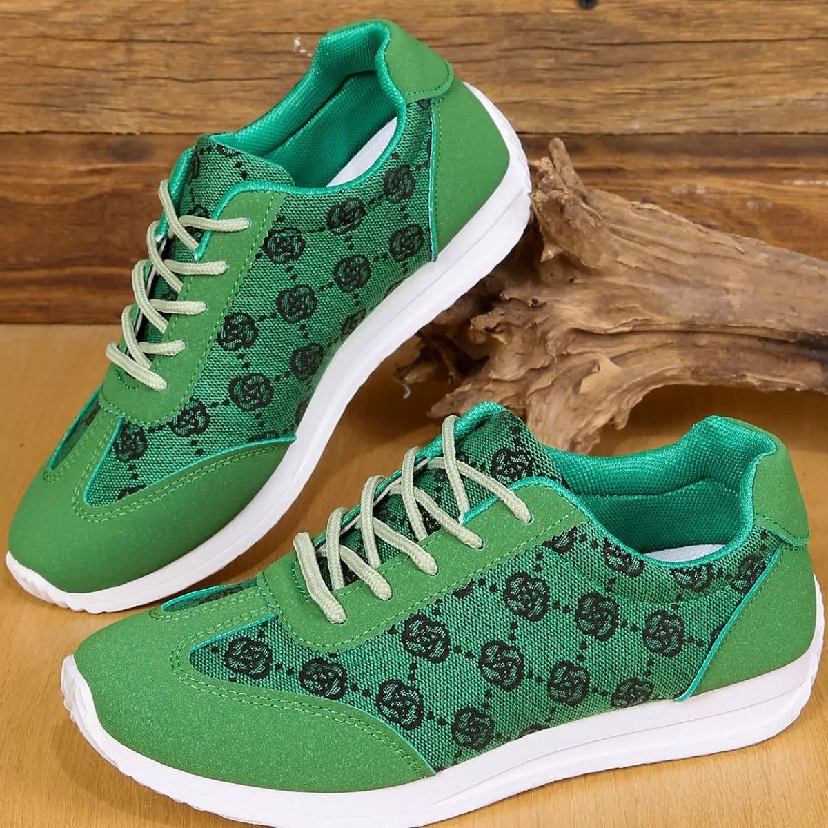 Floral Patterned Lace Up Sneakers - Loving It Shop