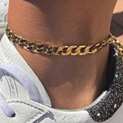 14k Yellow Gold Filled High Polish Finsh Cubun Curb Link Anklet 5mm 9.5&