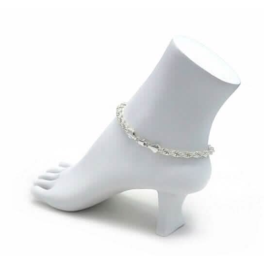 14k Yellow Gold Filled High Polish Finsh Rope Link Anklet 5mm 10&