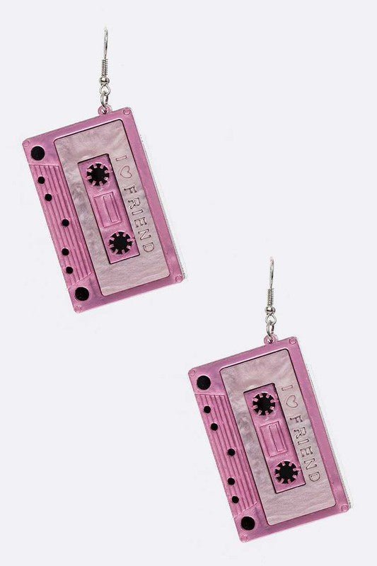 Iconic Cassette Tape Acrylic Earrings - Loving It Shop