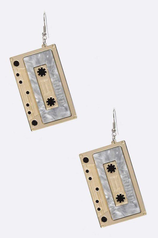 Iconic Cassette Tape Acrylic Earrings - Loving It Shop