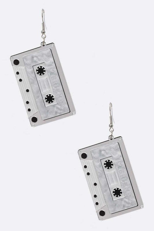 Iconic Cassette Tape Acrylic Earrings - Loving It Shop