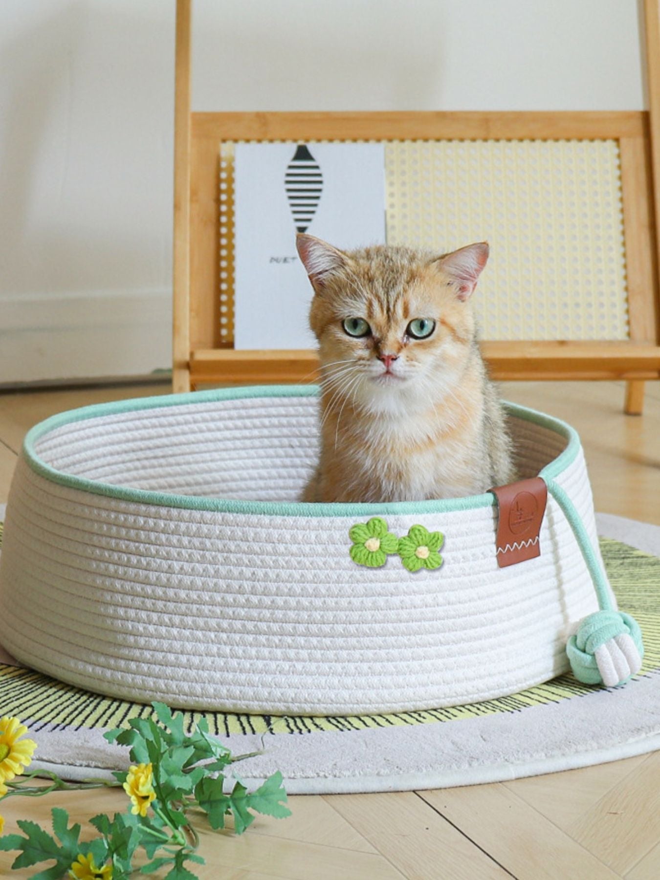 Woven Pet Nest with Toy Ball - Loving It Shop