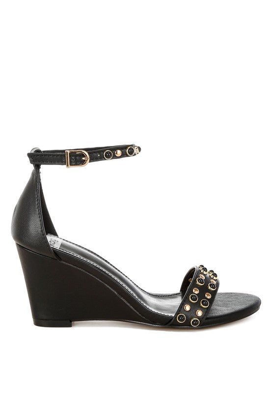 Nidara Studs Embellished Genuine Leather Sandals - Loving It Shop