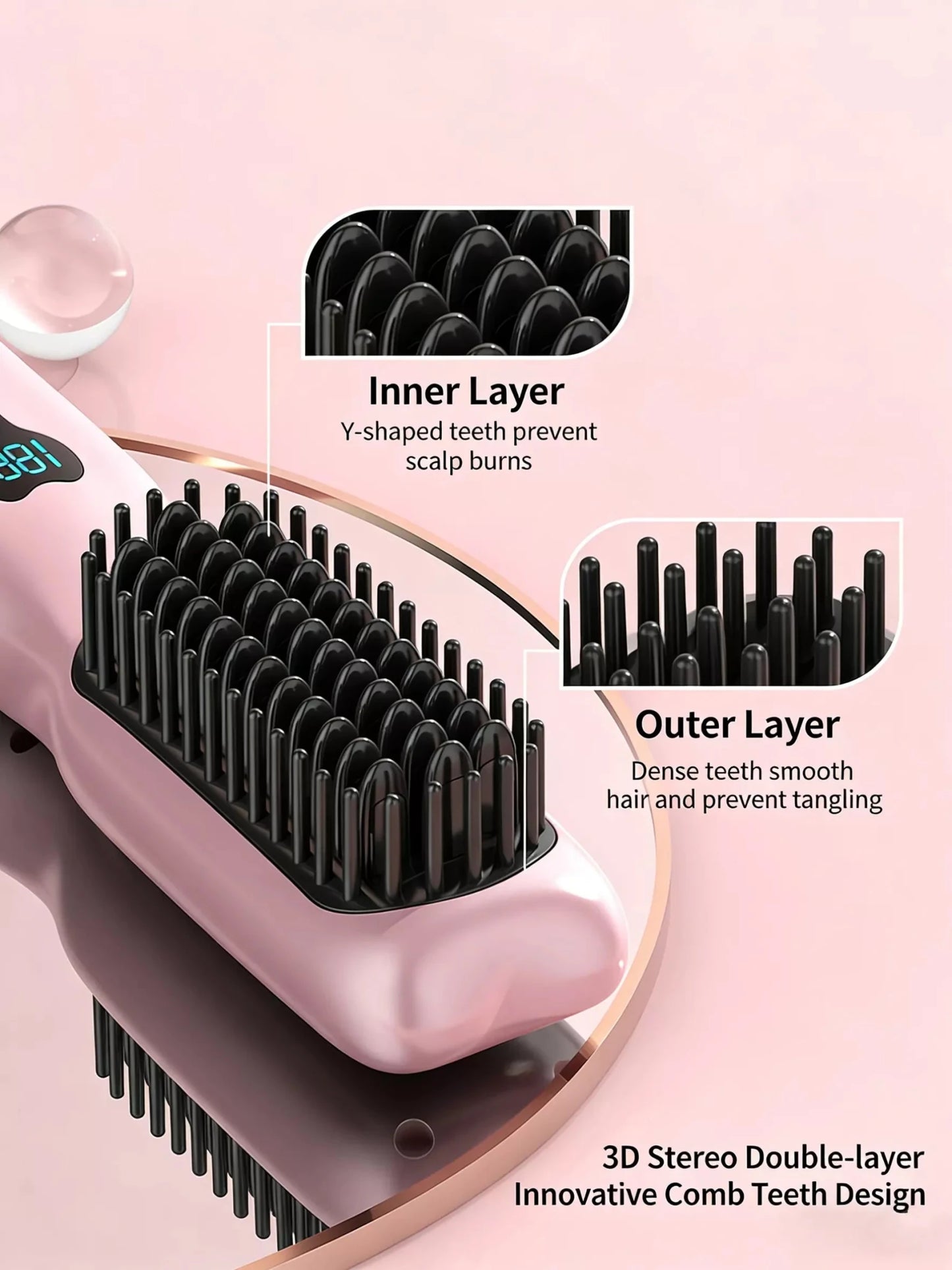 Portable Heated Hair Straightening Comb - Loving It Shop